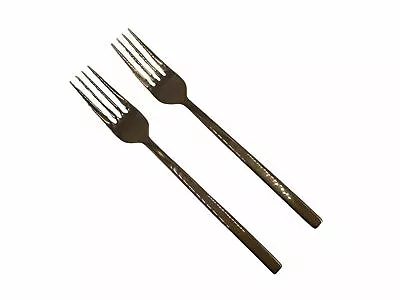 Lot 2x Fortessa Arezzo Rose-Gold-Tone 18-10 Stainless Flatware Dinner Forks • $11.99