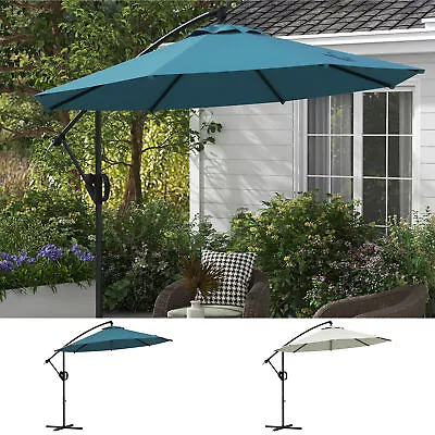 3(m) Cantilever Banana Parasol With Cross Base Crank Handle And Tilt • £75.99