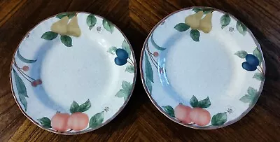 Set Of 2 Fruit Panorama By Mikasa Country Classics 6 5/8  Bread/Dessert Plates • $12