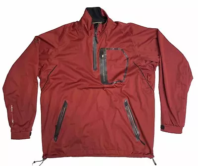 Mizuno Impermalite Flex Sports Windbreaker Jacket Mens L Red Burgundy 1/4 Zip • $24.90
