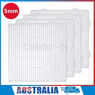 4x/set 5mm Large Square Pegboards For Hama Fuse Beads Clear Design Board • $15.96