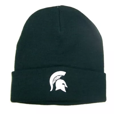 Michigan State Spartans Mens Cuffed Knit Hat  NWT Green White One Size Fits Most • $14.99