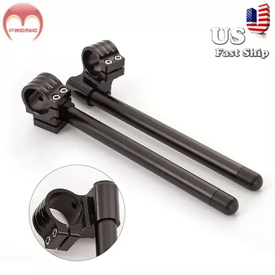 Motorcycle 48MM CNC Black Fork Tube 1  Raise Clip On 7/8'' Handlebars Handle Bar • $34.95