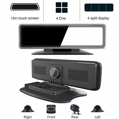 $246.15 • Buy 12  360 Degree Dash Cam 4 CHS Camera HD 1080P In Car Rear Mirror DVR Video 