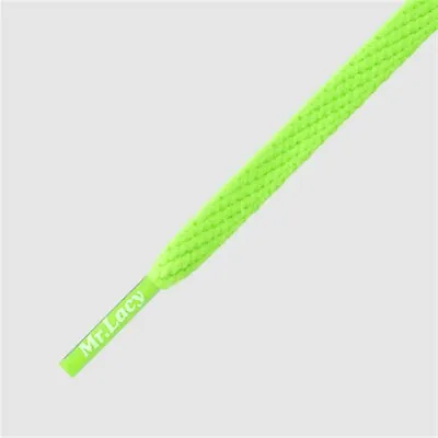 Laces Mr Lacy Skinnies Neon Green Skinny Flat Shoelaces Slim Laces 6 Mm Wide • £9.48