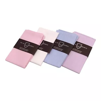 4 Mens Pre Folded Pocket Square LOT Cotton Linen Pink White Blue Purple MSRP $80 • $16.79