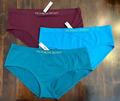 3 Victoria’s Secret Women's Hiphugger Logo Panties Size XL Solid Colors • $24.99