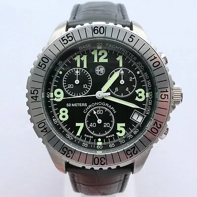 $449.88 • Buy Alfa Romeo Classic Racing Aviator Pilot Car Accessory Swiss Chronograph Watch
