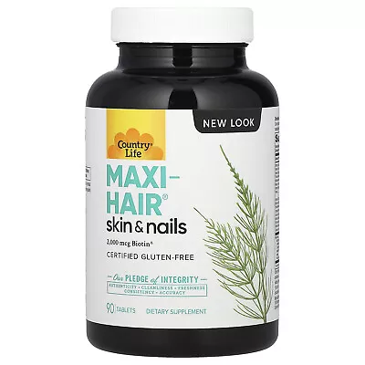 Country Life Maxi-Hair 90 Tablets Gluten-Free GMP Quality Assured  Milk-Free • $21.15