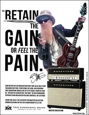 ZZ Top Billy Gibbons Magnatone Master Collection Guitar Amp Advertisement Print • $4