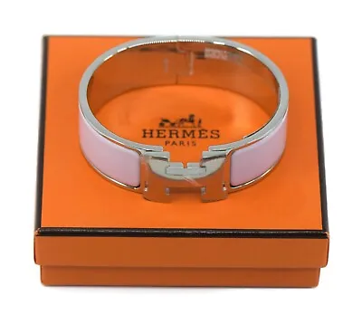 Hermes Clic Clac H Pink Enamel Bracelet • $500