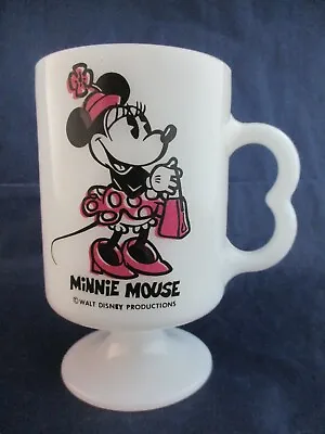 Vintage 1970s USA Federal Milk Glass Minnie Mouse Pedestal Mug (25) • $5.99