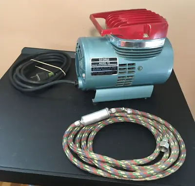 **Vintage MCM GEORGE MODEL 96 AIRBRUSH COMPRESSOR & PAASCHE HOSE W/MOISTURE TRAP • $64.49