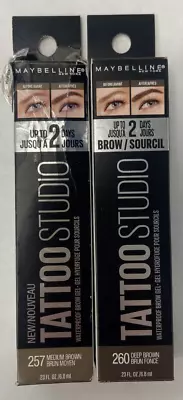 Maybelline Tattoo Studio 257 Medium Brown & 260 Deep Brown*Twin Pack* • $15.65