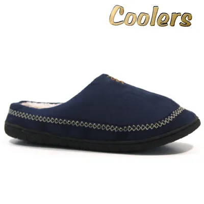 Mens Coolers Slippers Fleece Lined Casual Warm Slip On Mules Winter Fur Size  • £6.95