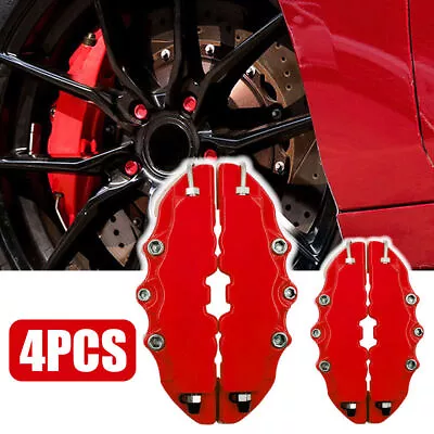 4x Red 3D Style Front+Rear Car Disc Brake Caliper Cover Brake Accessories Parts • $13.89