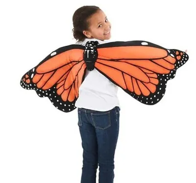 Monarch Butterfly Wings Plush Costume Cosplay Halloween Youth 48” • $18