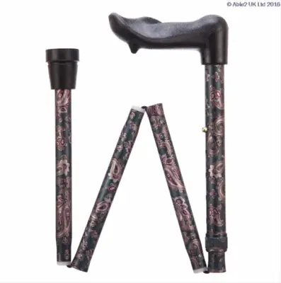 Arthritis Palm Grip RIGHT Handed Walking Stick Cane Ergonomic Folding Adjustable • £24.99
