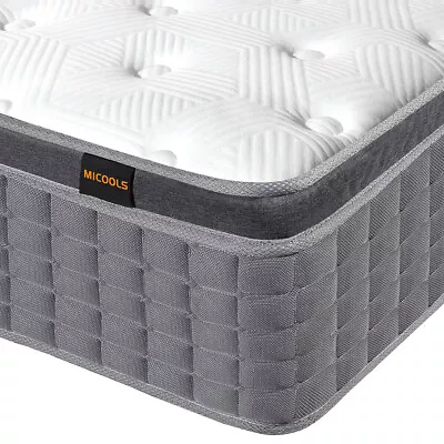 12 /14  Twin Full Queen King Size Mattress Hybrid Foam Pocket Coils Bed In A Box • $249.38