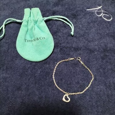 Tiffany & Co. Sterling Silver Elsa Peretti Open Heart Bracelet 7.25 USED • $98.59