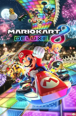 MARIO KART 8 DELUXE 24x36 POSTER NEW FUN GAMING GAMER WEE NINTENDO SWITCH LUIGI! • $17.99