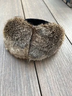 REAL BROWN Rabbit Fur Earmuffs With Velvet Band Winter Ear Warmers Foldable • $19.99