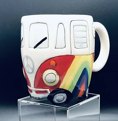 $22 • Buy RARE VW Camper Van Rainbow Mug With Peace Tag