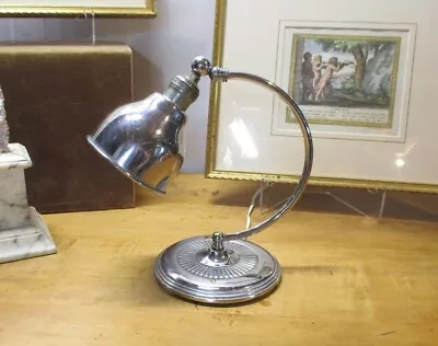 Vintage Signed Miller Chrome Arc Form Gooseneck Table Lamp Art Deco • $109