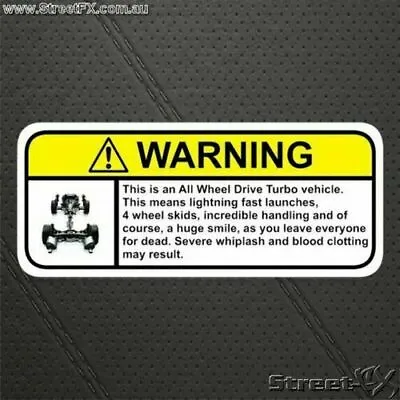 AWD TURBO Visor Warning Sticker For Subaru WRX STI Golf R RS3 TT GTR Nismo JDM • $5.18