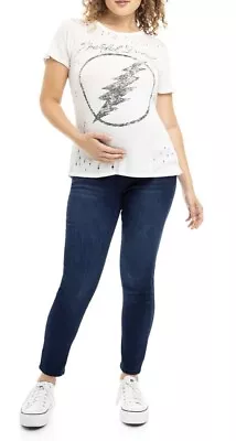 1822 Denim Maternity Skinny Jeans With Bellyband NWT Stretchy Denim Blue • $22