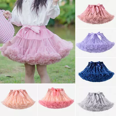 Toddler Kids Girls Petticoat Tutu Skirt Dress Pettiskirt Birthday Dance Costume • £10.96