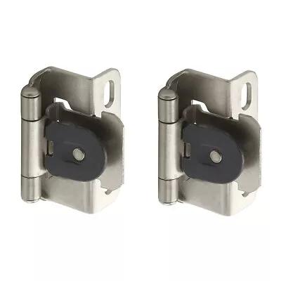 (2-pk) Amerock 1/2  Overlay Hinge Satin Nickle Demount Semi-Wrap BPR8719G10 • $8.99