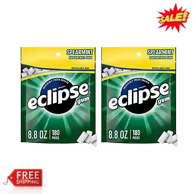 ( 2 Bag ) Eclipse Spearmint Sugar Free Chewing Gum Value Pack - 180 Count • $21.99