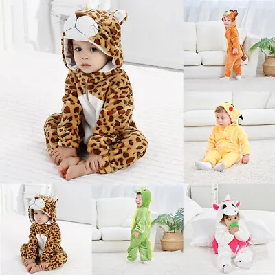 Newborn Baby Kids Warm Cartoon Animal Hooded Romper Jumpsuit Bodysuit Costume. • £11.59