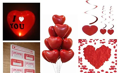 Valentines Day Party Decorations Light Up Heart Balloon Confetti Love Voucher • £3.89