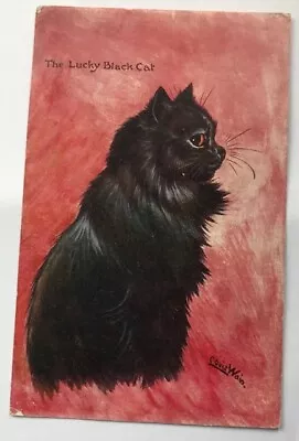 LOUIS WAIN Postcard Signed. The Lucky Black Cat Posted 1906 • £12.50