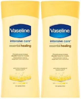 Vaseline Intensive Care Essential Healing Body Lotion 200ml PACK OF 2 • £7.39