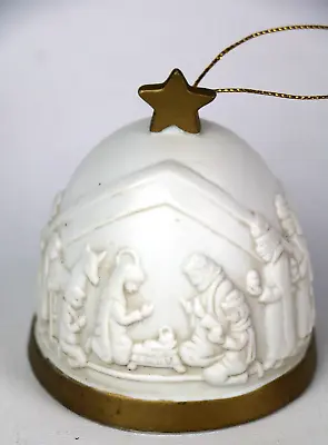 Vintage Christmas Bell Ornament Nativity Scene 1989 Roman - First Christmas Bell • $9.34