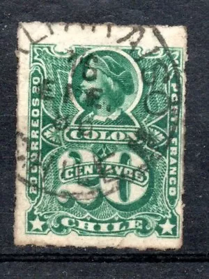 Chile  Colon Ruleteado Con Barra Matasellos Valparaiso 1886 • $4.50