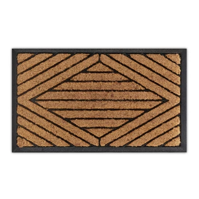 £50.90 • Buy Lines  Rubber And Coir Welcome Door Mat Frame Entry Natural Shoe Rug