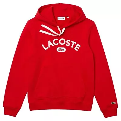 Lacoste Men's Red Long Sleeve Lightweight Pullover Hoodie Printed SH6876 SZ 3XL • $87.43