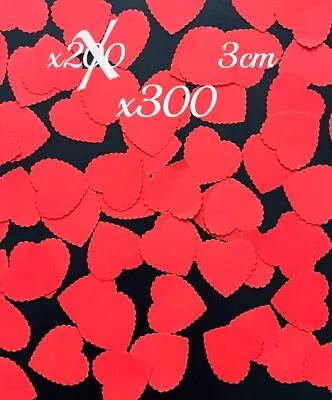 300 Red Paper Love Hearts Valentines Wedding Birthday Table Confetti Decor 3cm • £2.99