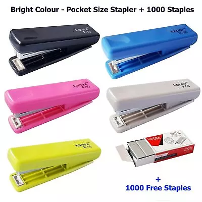Stapler With 1000 Staples BRIGHT COLOURS - School Office Kids +Free 1000 STAPLES • £3.57