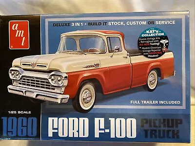 AMT NEW 1960 TOOLING Model Kit Ford F-100 Pickup Truck & Trailer 1:25 Scale. • $50