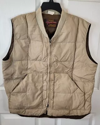 Vintage Walls Blizzard-Pruf Insulated Outerwear Puffer Vest Khaki Tan Mens L • $14