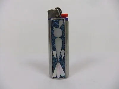 Vtg Bic Lighter Case Southwestern Turquoise Mother Of Pearl Bird Inlay • $40