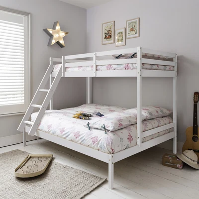 £199.99 • Buy Triple Bed Bunk Bed In White Double & Single  Kids Kent