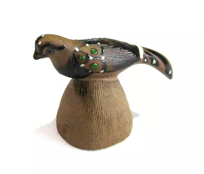 Mexican Folk Art Small Clay Pottery Brown Bird Figurine Sculpture Signed Perez • $19.99