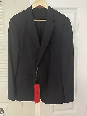 NWT Hugo Boss Men’s Slim Fit Virgin Wool Sport Suit Jacket Blazer Dark Grey 40R • $99.99