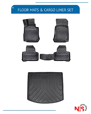 Floor Mats And Cargo Trunk Liner SET For Mazda CX-5 2013-2017 3D Molded Black • $129.90